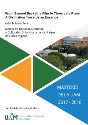 MÁSTERES DE LA UAM 2017 - 2018 Facultad De Filosofía Y Letras