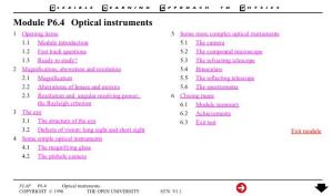 Module P6.4 Optical Instruments