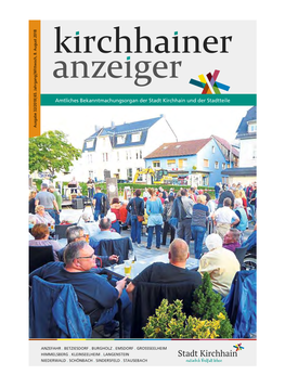 Amtliches Bekanntmachungsorgan Der Stadt Kirchhain Und Der Stadtteile Ausgabe 32/2018
