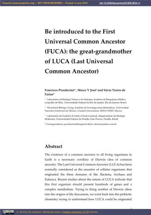 The Great-Grandmother of LUCA (Last Universal Common Ancestor)