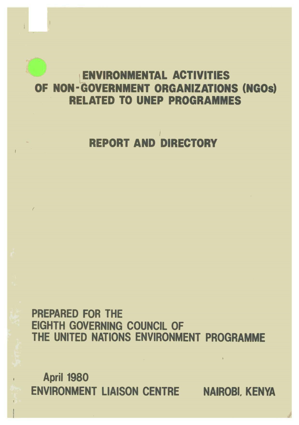 Ngos) RELATED to UNEP PROGRAMMES