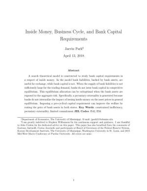 Inside Money, Business Cycle, and Bank Capital Requirements