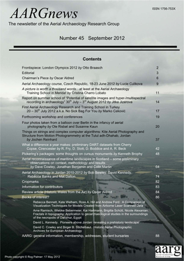 Aargnews ISSN 1756-753X the Newsletter of the Aerial Archaeology Research Group