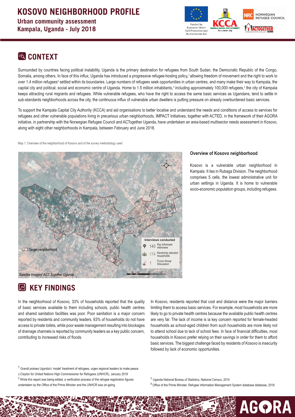 KOSOVO NEIGHBORHOOD PROFILE Urban Community Assessment Kampala, Uganda - July 2018