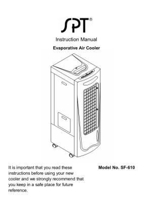 Instruction Manual Evaporative Air Cooler