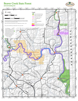 Beaver Creek State Forest and Surrounding Area