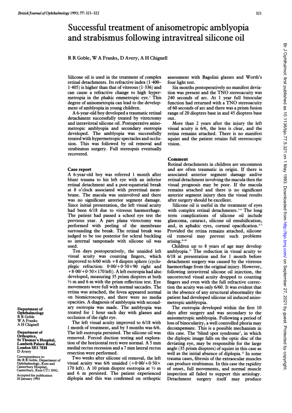 Successful Treatment Ofanisometropic Amblyopia