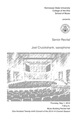 Joel Cruickshank, Saxophone
