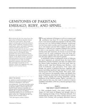GEMSTONES of PAKISTAN: EMERALD, RUBY, and SPINEL by E