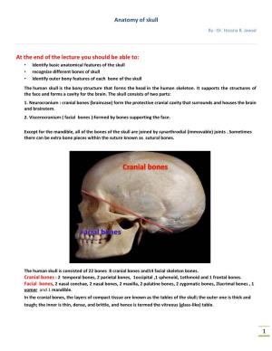 Anatomy of Skull by : Dr