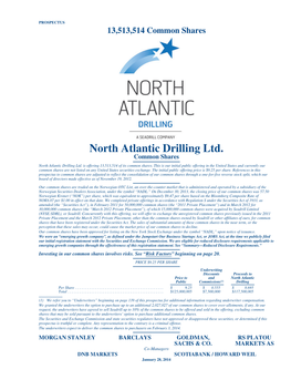 North Atlantic Drilling Ltd. Common Shares North Atlantic Drilling Ltd