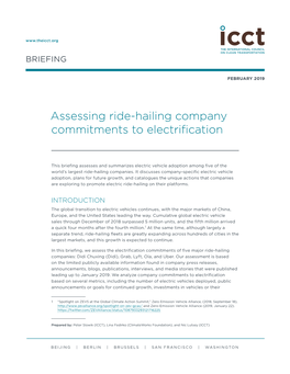 Assessing Ride-Hailing Company Commitments to Electrification