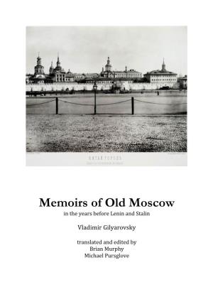 Memoirs of Old Moscow in the Years Before Lenin and Stalin