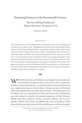 Dreaming Converts in the Seventeenth Century