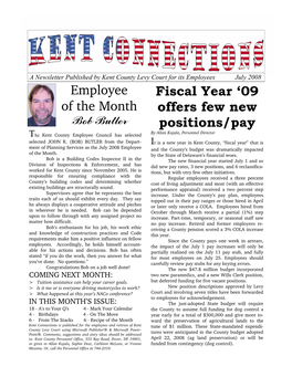 Employee of the Month Fiscal Year '09 Offers Few New Positions/Pay