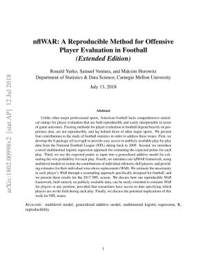 A Reproducible Method for Offensive Player Evaluation in Football (Extended Edition)