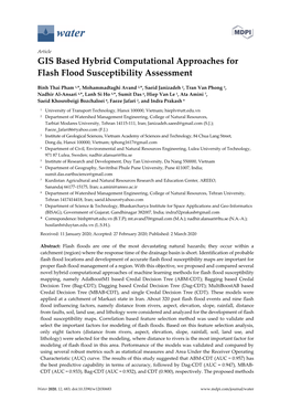 GIS Based Hybrid Computational Approaches for Flash Flood Susceptibility Assessment