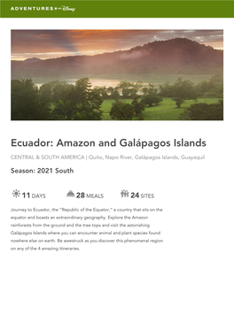 ECUADOR: AMAZON and GALÁPAGOS ISLANDS Central & South America | Quito, Napo River, Galápagos Islands, Guayaquil