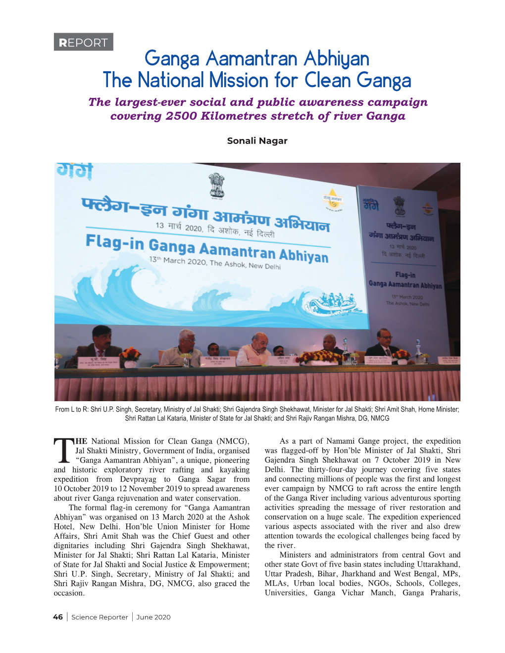 Ganga Aamantran Abhiyan the National Mission for Clean Ganga the Largest-Ever Social and Public Awareness Campaign Covering 2500 Kilometres Stretch of River Ganga
