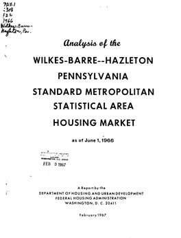 Analysis of the Wilkes Barre Hazleton Pennsylvania