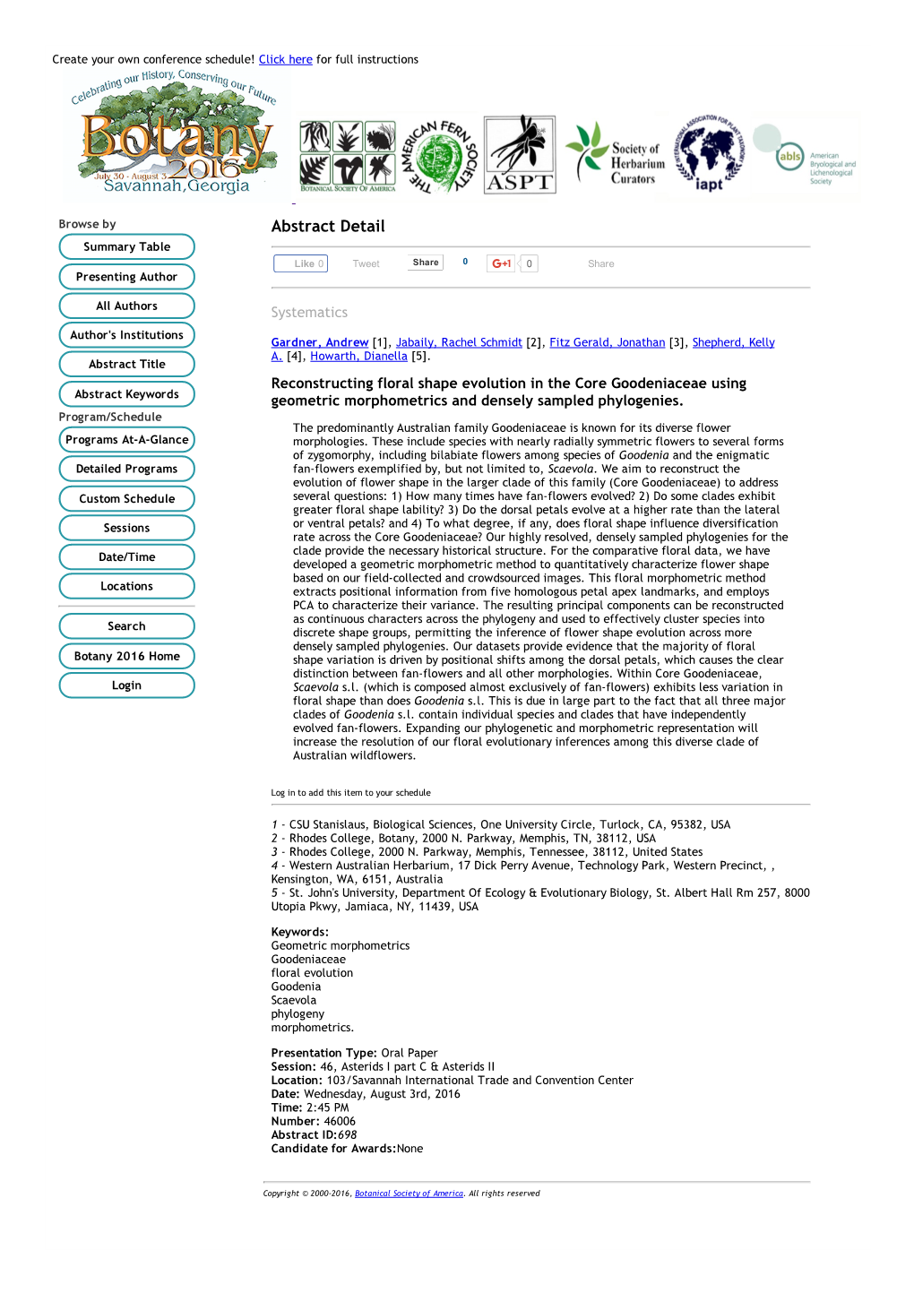 Abstract Detail Summary Table Like 0 Tweet Share 0 0 Share Presenting Author