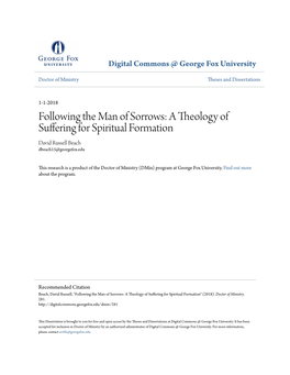 A Theology of Suffering for Spiritual Formation David Russell Beach Dbeach15@Georgefox.Edu