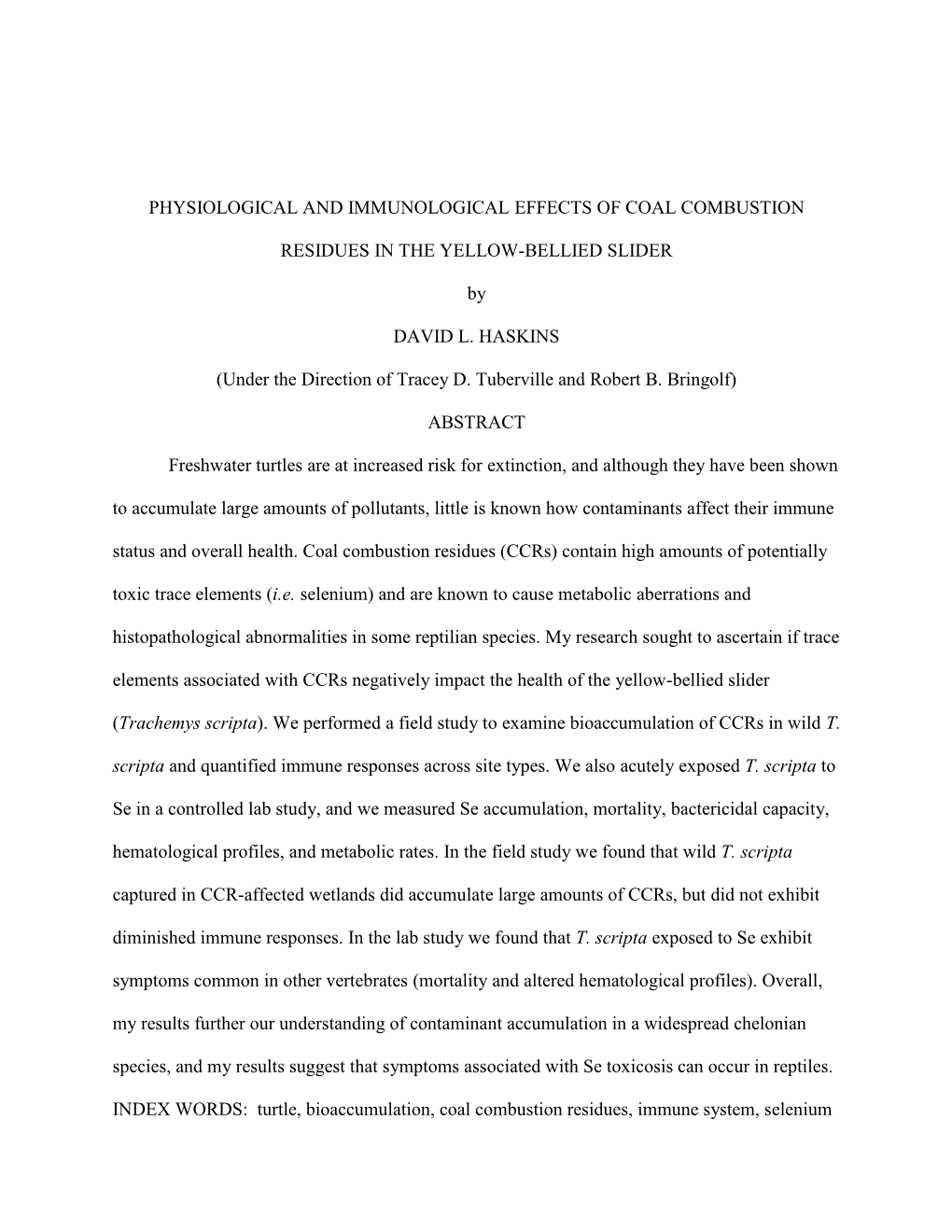 Physiological and Immunological Effects of Coal Combustion