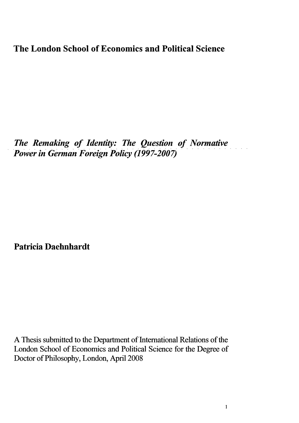 The Question of Normative Power in German Foreign