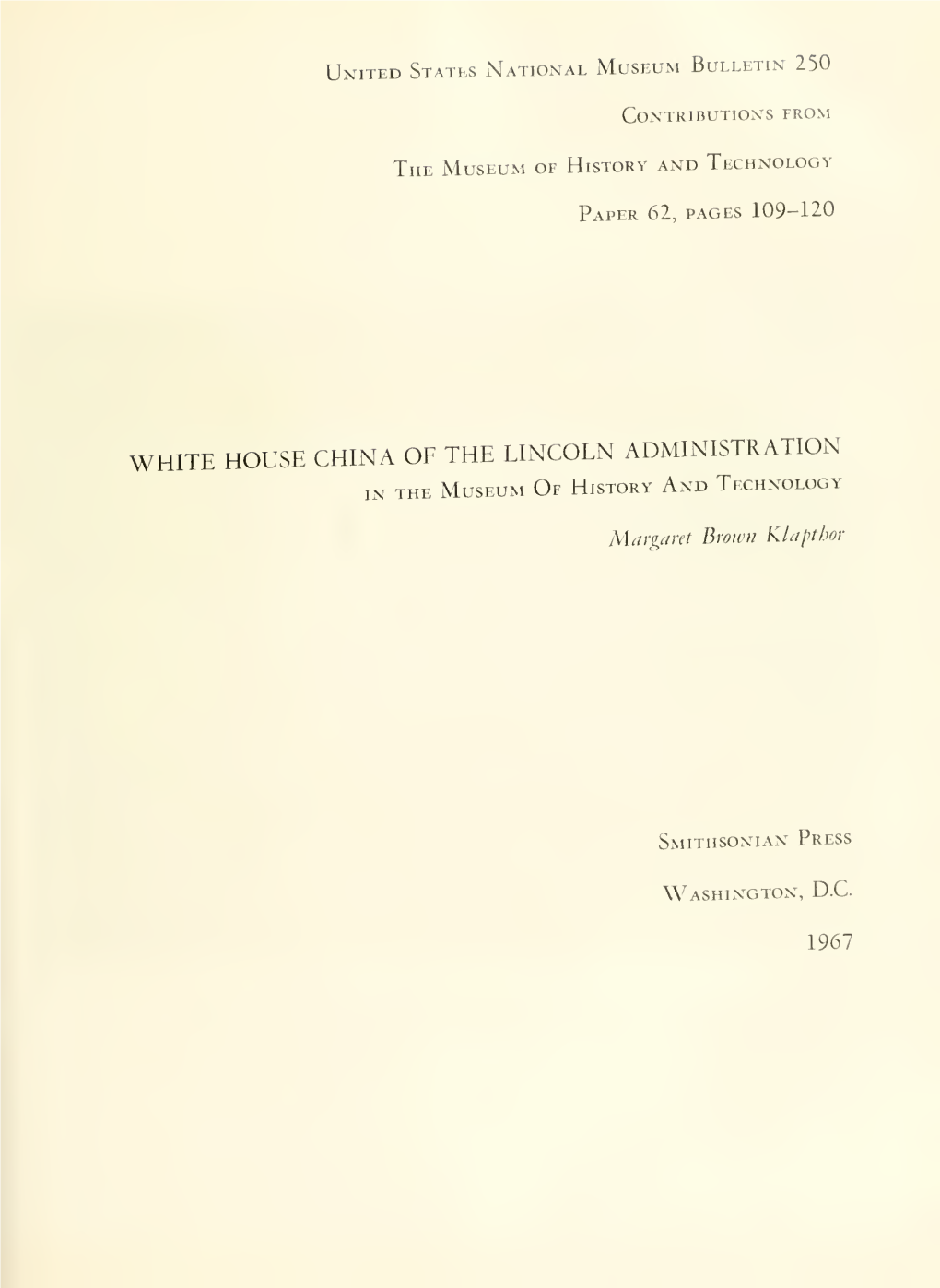 United States National Museum Bulletin 250