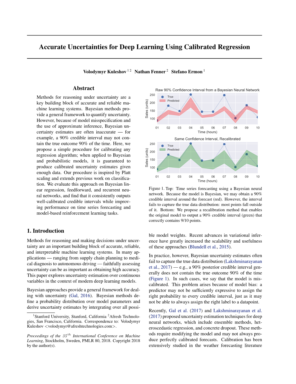 Accurate Uncertainties for Deep Learning Using Calibrated Regression