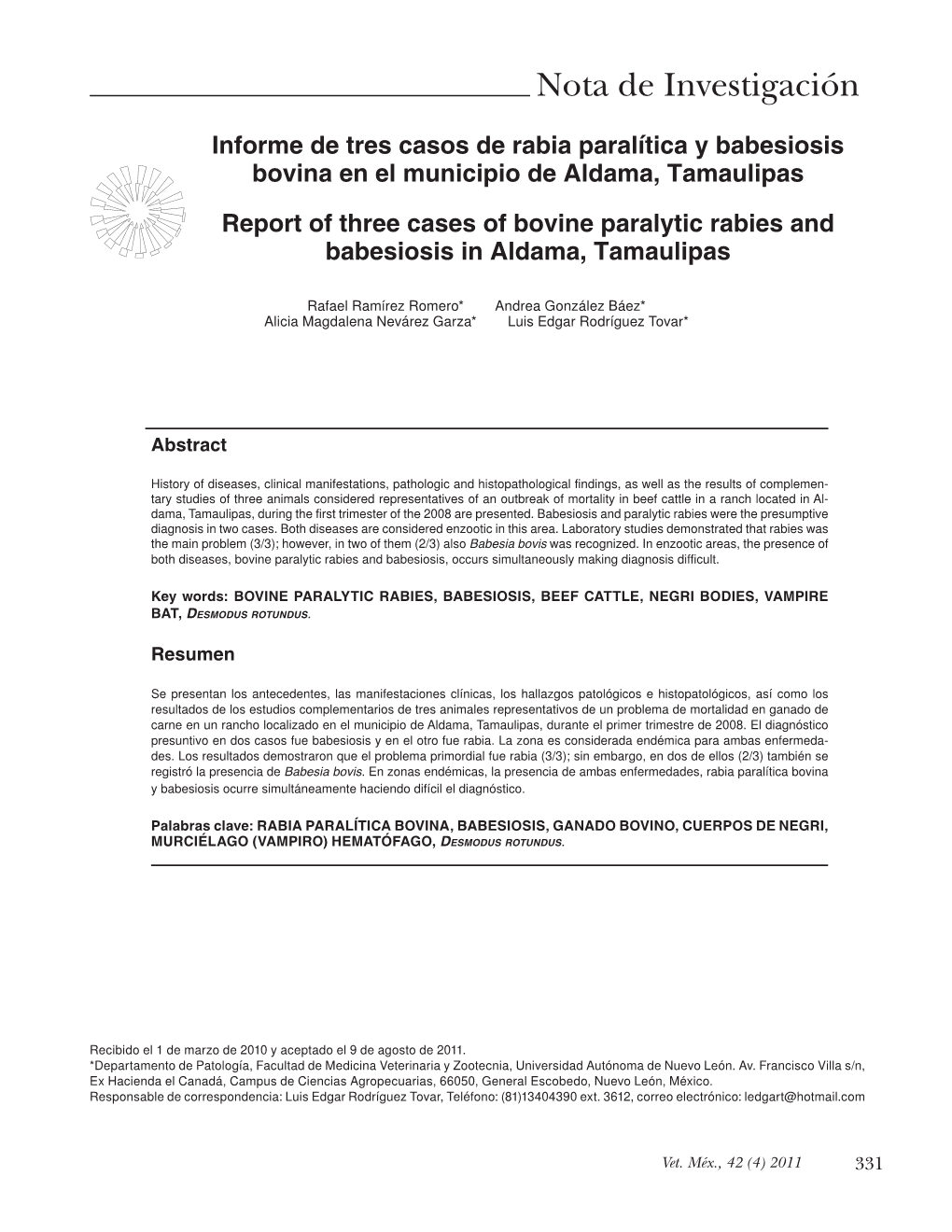 Nota De Investigación