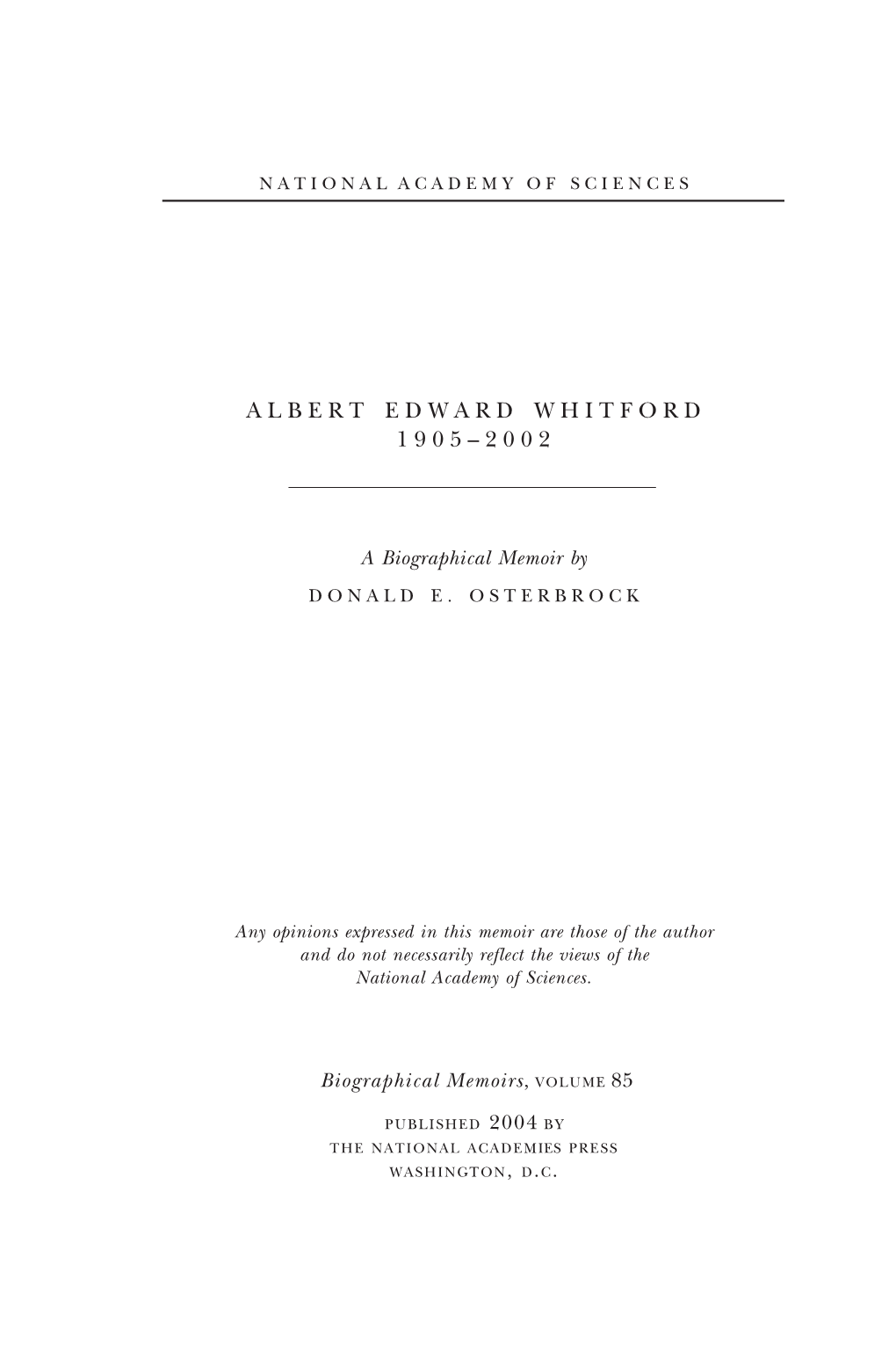 Albert E. Whitford