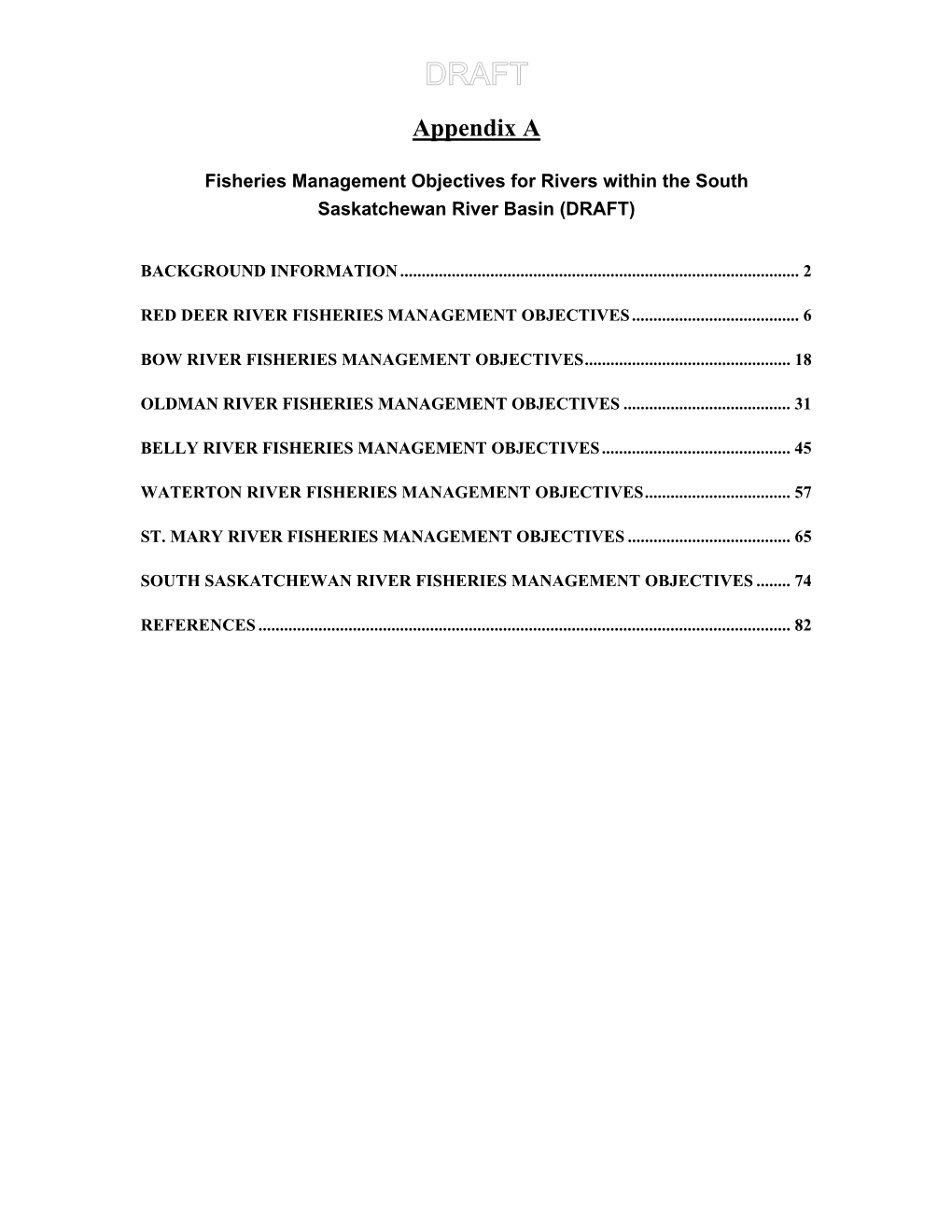 Instream Flow Needs Determinations for the South Saskatchewan River