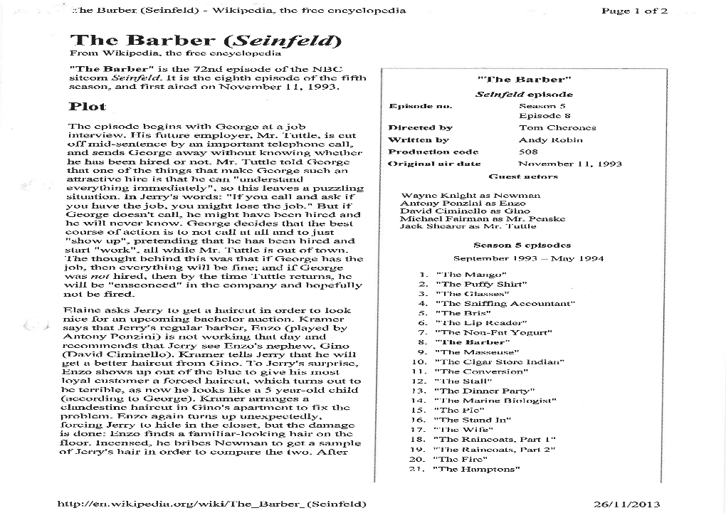 The Barber (^Seinfeld) from Wikipedia, the Free Encyclopedia