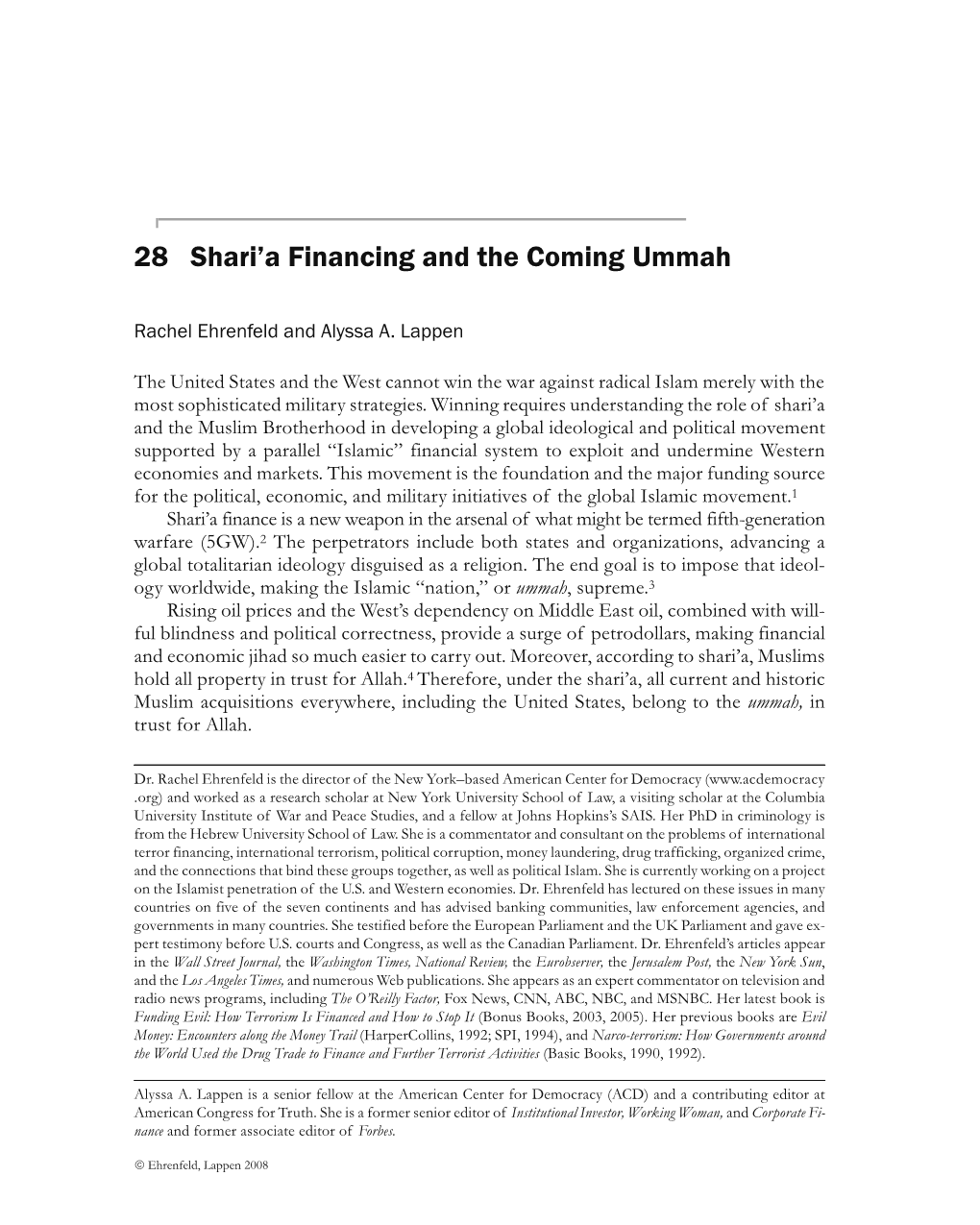 Chapter 28: Shari'a Financing and the Coming Ummah