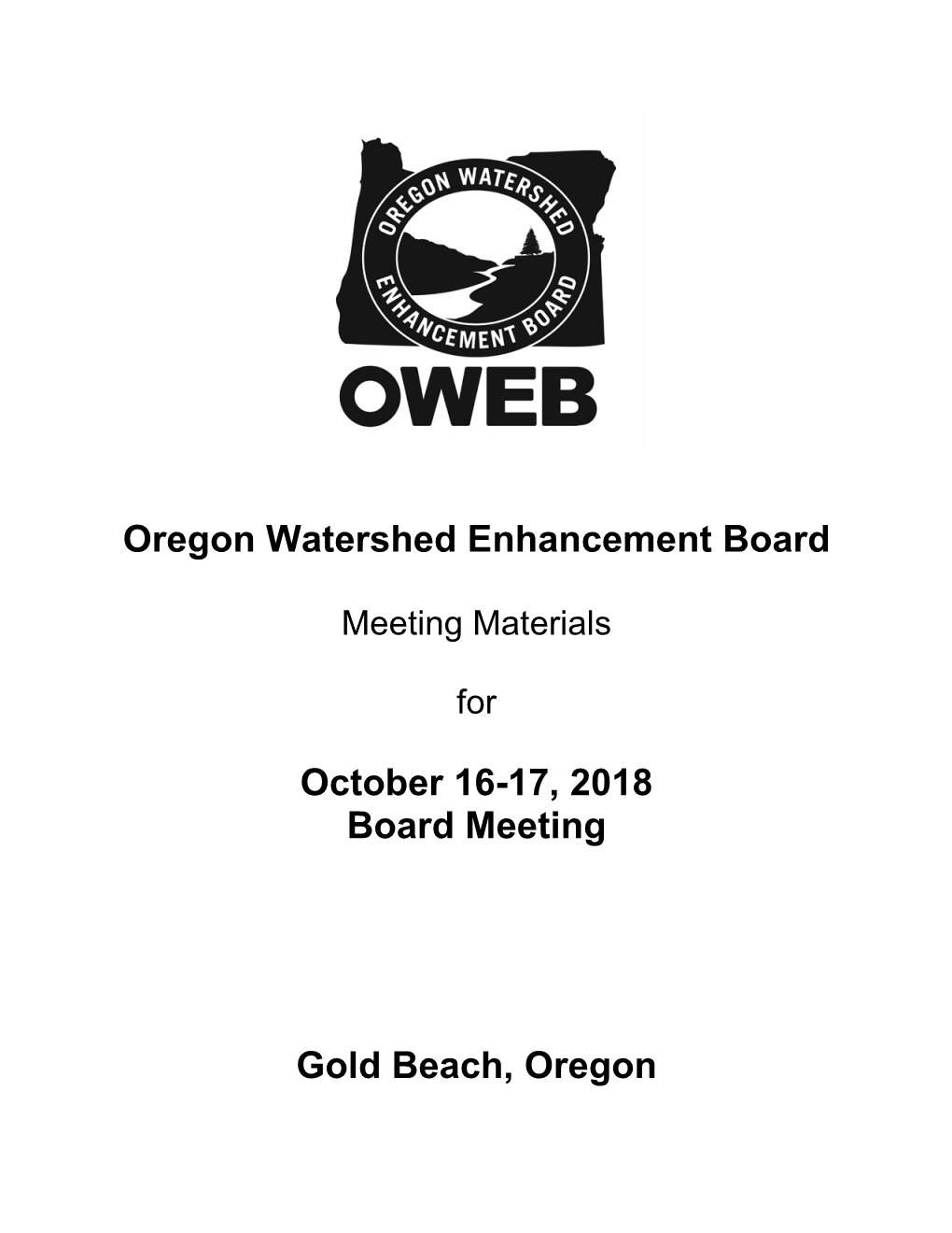 October 2018 Board Meeting Documents (Ebook)