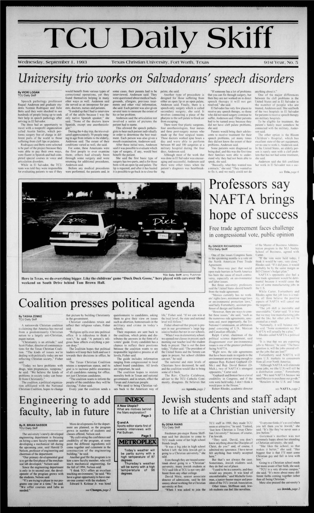 Professors Say NAFTA Brings Hope of Success Free Trade Agreement Faces Challenge in Congressional Vote, Public Opinion