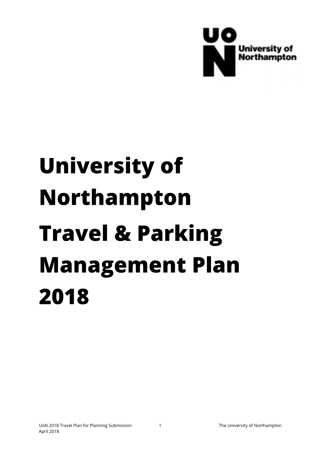 University of Northampton Travel & Parking Management Plan 2018