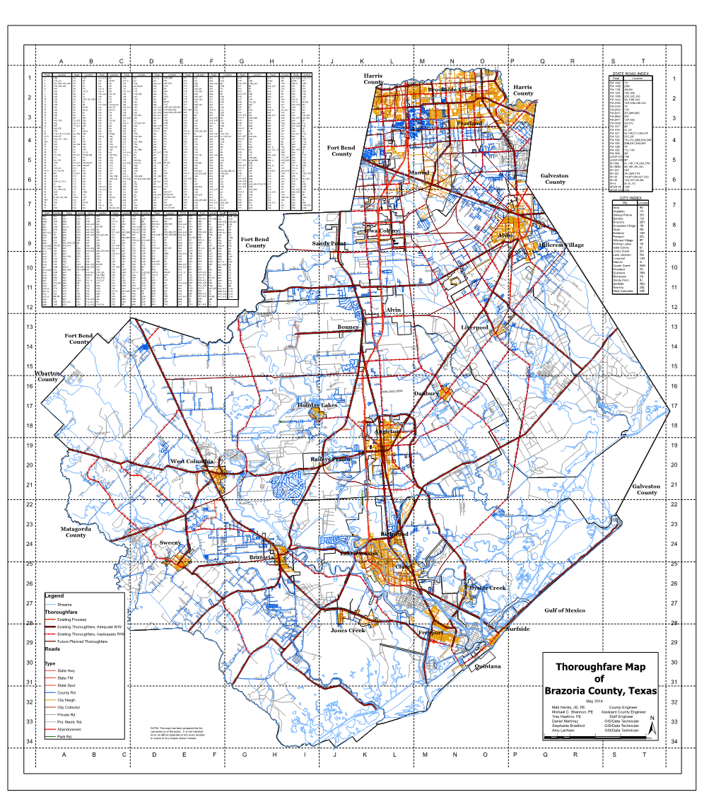 Thoroughfare Map of Brazoria County, Texas