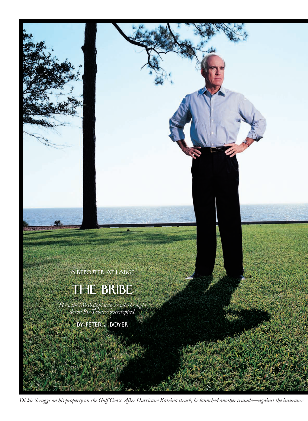 Dickie Scruggs on His Property on the Gulf Coast. After Hurricane Katrina