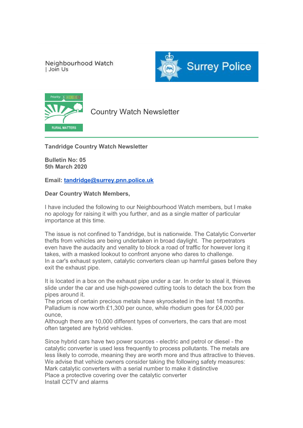 Country Watch Newsletter