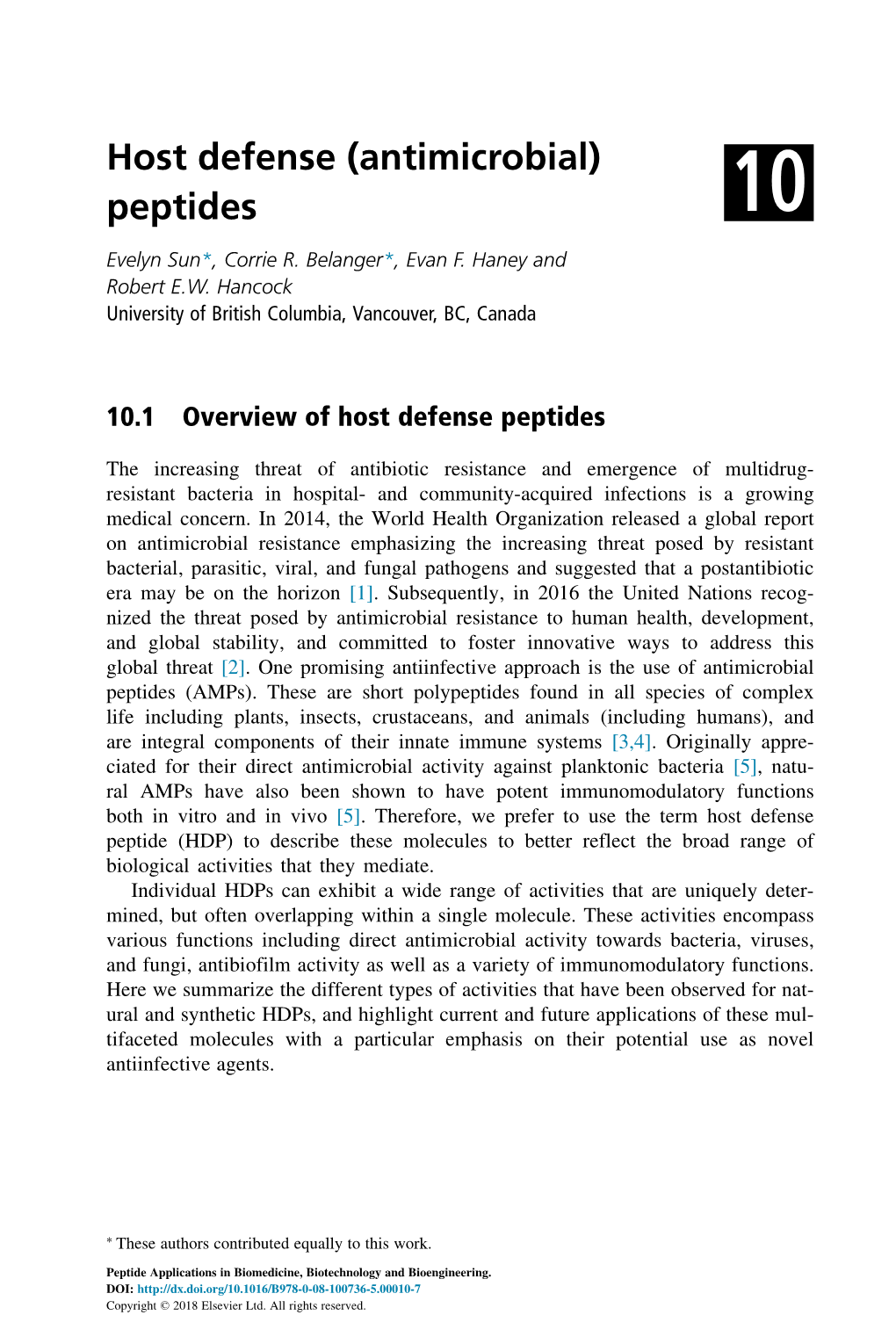 10. Host Defense (Antimicrobial) Peptides