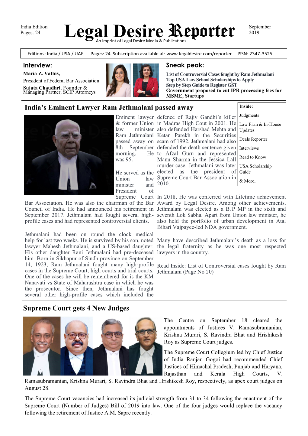 Legal Desire Reporter 2019 an Imprint of Legal Desire Media & Publications