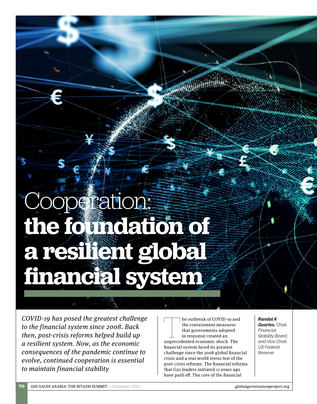 Cooperation: the Foundation of a Resilient Global Financial System