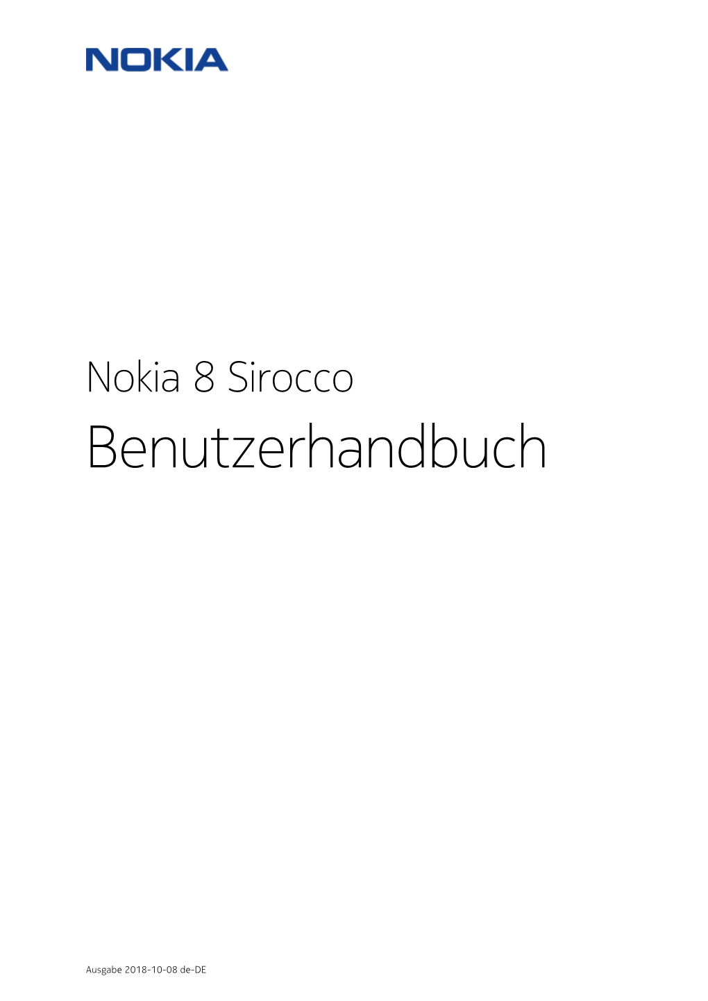 Bedienungsanleitung Nokia 8 Sirocco