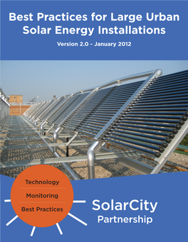 Best Practices for Large Urban Solar Energy Installations Version 2.0 - January 2012