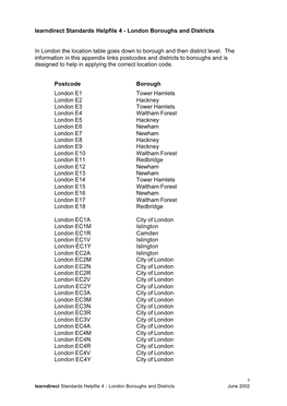 Learndirect Standards Helpfile 4 London