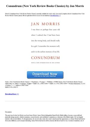 Conundrum (New York Review Books Classics) by Jan Morris