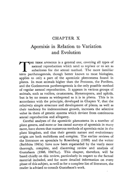 Chapter 10. Apomixis in Relation to Variation an Evolution