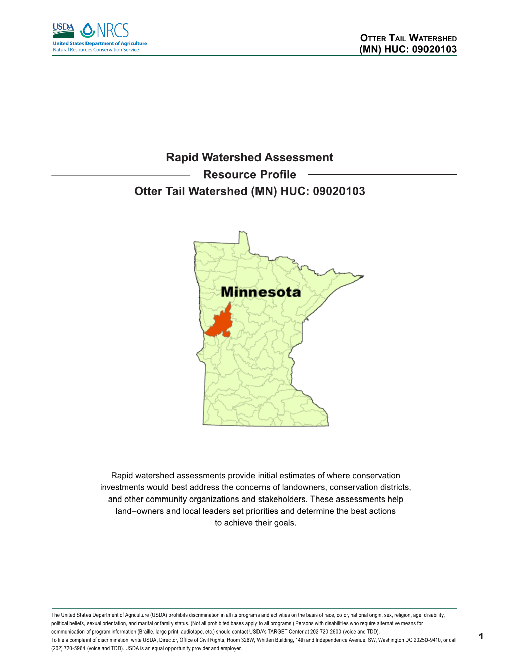 Otter Tail Watershed (MN) HUC: 09020103